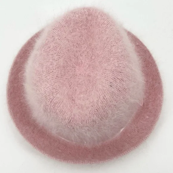 Soft Pink Angora Rabbit Hair Blend Bucket Hat - Picture 4 of 7